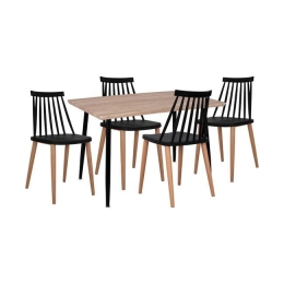 Τραπεζαρίας Σετ 5Τμχ Black HM11024.02 4 Θέσεων