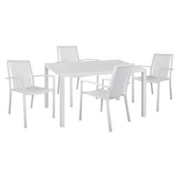 Τραπεζαρίας Σετ 5Τμχ 140Χ80Χ75,5Υ White HM10527 4 Θέσεων