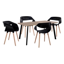 Τραπεζαρία Σετ 5 Τμχ Sonama-Black HM11177 4 Θέσεων
