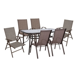 Τραπεζαρία Σετ 7Τμχ Brown HM10557.02 6 Θέσεων