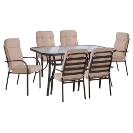 Τραπεζαρία Σετ 7TMX 160Χ90Χ72Υεκ.Brown HM10564.02 6 Θέσεων