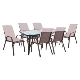 Τραπεζαρία Σετ 7Τμχ 160X90 HM10571.02 Brown 6 Θέσεων