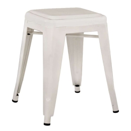 Σκαμπό Melita HM11362.21 Με Μαξιλάρι 39x39x46cm White Μέταλλο