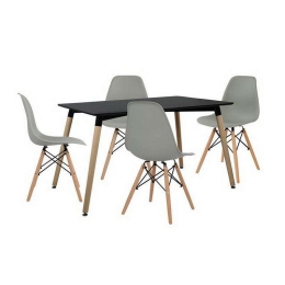 Σετ Τραπεζαρίας 5τμχ HM10229 Φυσικό-Μαύρο 120x80x73cm 4 Θέσεων