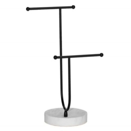 Διακοσμητική Βάση Κοσμημάτων Marble LBTAH-BA22175 13x9x3cm White-Black Andrea House Μέταλλο,Polyresin