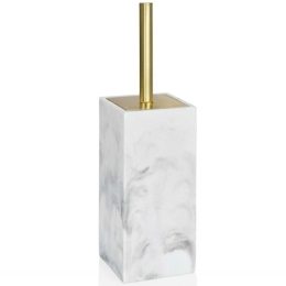 Πιγκάλ Modern AH-BA68125 8x33cm Marble Effect White-Gold Andrea House Ατσάλι,Polyresin