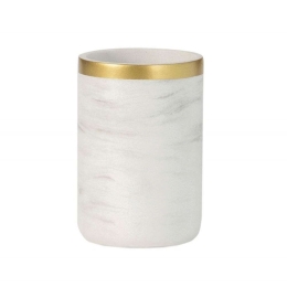 Ποτηροθήκη Classic Marble Effect AH-BA72073 Φ7,5x11,5cm White-Gold Andrea House Πολυρεσίνη