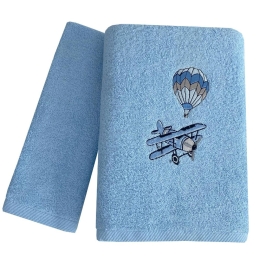Πετσέτες Βρεφικές Sky Fly (Σετ 2τμχ) Blue Astron Σετ Πετσέτες 70x130cm 100% Βαμβάκι