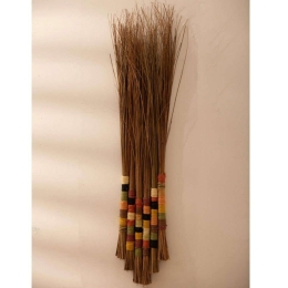 Διακοσμητικό Επιτοίχιο Brooms Multicolor LBTCABRWA100MUL 100x25cm Multi Calma House Άχυρο,Ξύλο