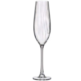Ποτήρι Σαμπάνιας Κολωνάτο Flute CTB1SI81260 260ml Clear Από Κρύσταλλο Βοημίας Κρύσταλλο