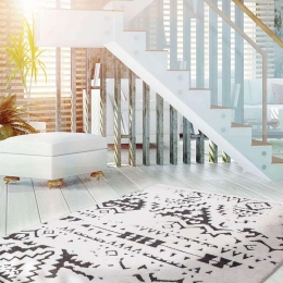 Χαλί Agadir 110 White-Black Kayoom 160X230cm