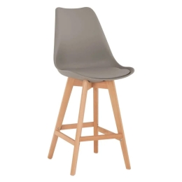Σκαμπό Μπαρ Vegas HM8000.40 Μεσαίου Ύψους 47x58x103cm Grey-Natural Ξύλο,Πολυπροπυλένιο