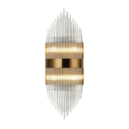 Φωτιστικό Τοίχου - Απλίκα EG1844W54AB 4XG9 20Χ11Χ54 Brass Aca Decor Κρύσταλλο,Μέταλλο