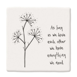 Σουβέρ As Long As Have Each Other EI0171 10,5x0,8x10,5cm White-Black Πορσελάνη