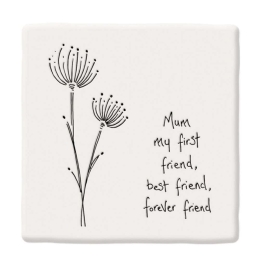 Σουβέρ Mum My Friend EI0176 10,5x0,8x10,5cm White-Black Πορσελάνη