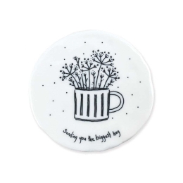 Σουβέρ Sending You Hug EI0190 9,8x0,8x9,7cm White-Black Πορσελάνη