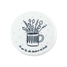 Σουβέρ Fill Your Life EI0191 9,8x0,8x9,7cm White-Black Πορσελάνη