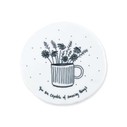 Σουβέρ Amazing Things EI0192 9,8x0,8x9,7cm White-Black Πορσελάνη