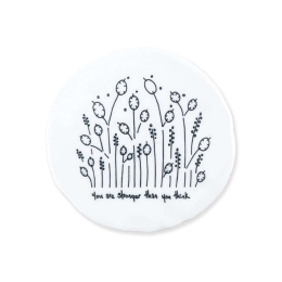 Σουβέρ You Are Stronger EI0205 9,8x0,8x9,7cm White-Black Πορσελάνη