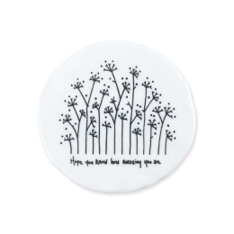 Σουβέρ Hope You Know EI0206 9,8x0,8x9,7cm White-Black Πορσελάνη