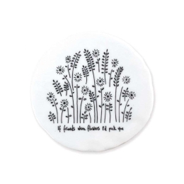 Σουβέρ If Friends EI0207 9,8x0,8x9,7cm White-Black Πορσελάνη