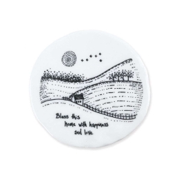 Σουβέρ Bless This Home EI0213 9,8x0,8x9,7cm White-Black Πορσελάνη