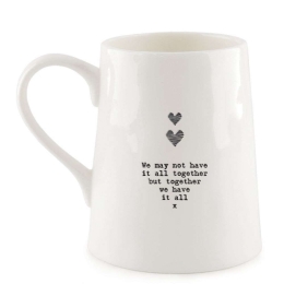 Κούπα Heart & Kisses EI5882 14,5x10x12,5cm White-Black Πορσελάνη
