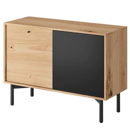 Μπουφές Flow 102x74x41cm Natural-Black Μελαμίνη