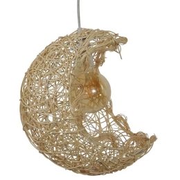 Φωτιστικό Οροφής Crescent 01222 Beige GloboStar Ψάθα