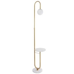 Φωτιστικό Δαπέδου Cordelia 02025 30x38x180cm 1xE27 Gold-White GloboStar