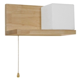Φωτιστικό Τοίχου-Απλίκα Ραφάκι Amity Right 01366 White GloboStar Ξύλο,Γυαλί