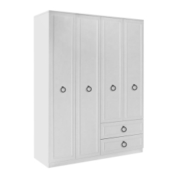 Ντουλάπα Ρούχων Hampton 0241426 Τετράφυλλη 140x52x185cm White Τετράφυλλη