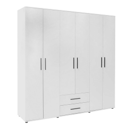 Ντουλάπα Ρούχων Bianco 0241428 Εξάφυλλη 206x52x213cm White Εξάφυλλη