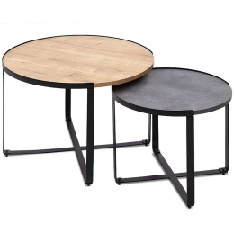 Ζιγκόν Davis (Σετ 2Τμχ) 0128608 70x69x46/50x49x41cm Sonoma-Anthracite