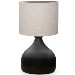 Φωτιστικό Επιτραπέζιο Neil 0123712 18,5x17x32cm 1xE27 15W Cream-Black Megapap Μέταλλο,Ύφασμα