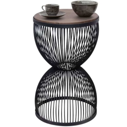 Βοηθητικό Τραπεζάκι Stella 0249268 Φ34,5x56,5cm Black-Walnut