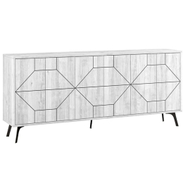 Μπουφές Dune 0214112 184x35x77,4cm Antique White Μελαμίνη,Μέταλλο