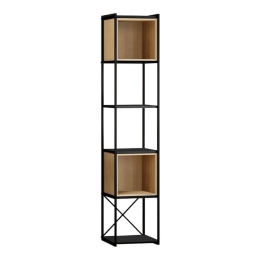 Βιβλιοθήκη Vale Mini 0241584 S36,2x39x179cm Silky Black - Sapphire Oak