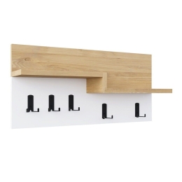 Κρεμάστρα Τοίχου Harmon 0241577 65x15x31cm Sapphire Oak - White Μοριοσανίδα, Μελαμίνη