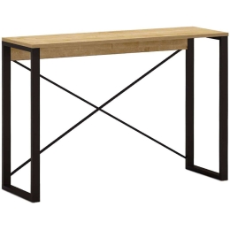 Κονσόλα Archie 0249806 110x35x75cm Oak-Black Μοριοσανίδα, Μέταλλο