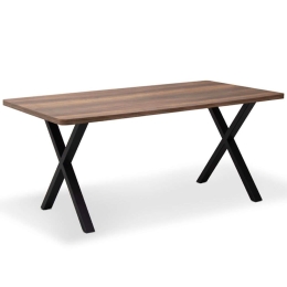 Τραπέζι Jeremy 0212173 140x80x75cm Walnut-Black Mdf,Μέταλλο