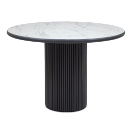Τραπέζι Borno 0234839 Ø115x79cm Black - White Marble Effect