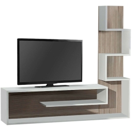 Έπιπλο Τηλεόρασης Meteni 0212818 149,5x29,5x120cm Natural-White