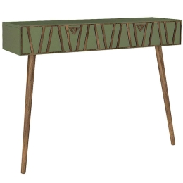 Κονσόλα Forest 0216043 120x35x89,3cm Olive-Walnut Μοριοσανίδα, Μελαμίνη