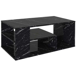 Τραπεζάκι Σαλονιού Abdera 0242775 110x60x42cm Marble Effect Black