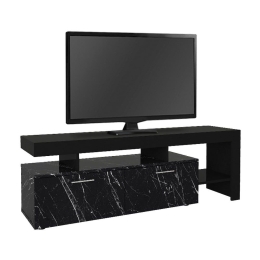 Έπιπλο Τηλεόρασης Acnes 0242777 160x40x53cm Black - Black Marble Effect