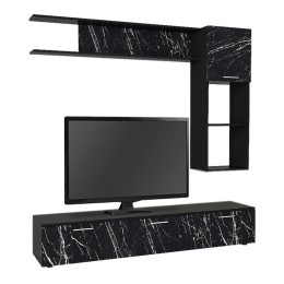 Σύνθετο Τηλεόρασης Darcy 0242780 180x40x33cm Black Marble Effect - Black