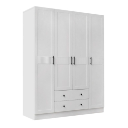 Ντουλάπα Ρούχων Jenna 0235940 Τετράφυλλη 140x50x182cm White Τετράφυλλη