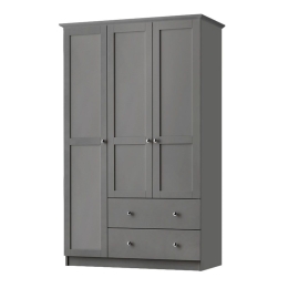 Ντουλάπα Ρούχων Emily 0235943 Τρίφυλλη 105x50x210cm Anthracite Τρίφυλλη