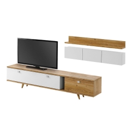 Σύνθετο Τηλεόρασης Hera 0235966 170x37x45cm Sapphire Oak - White